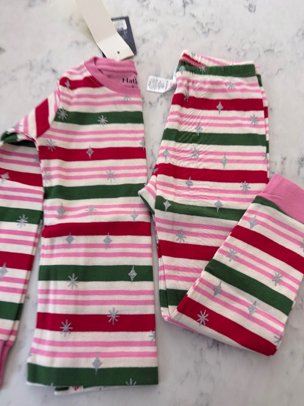 NWT Hatley Girls Pajama Set - pink stripe